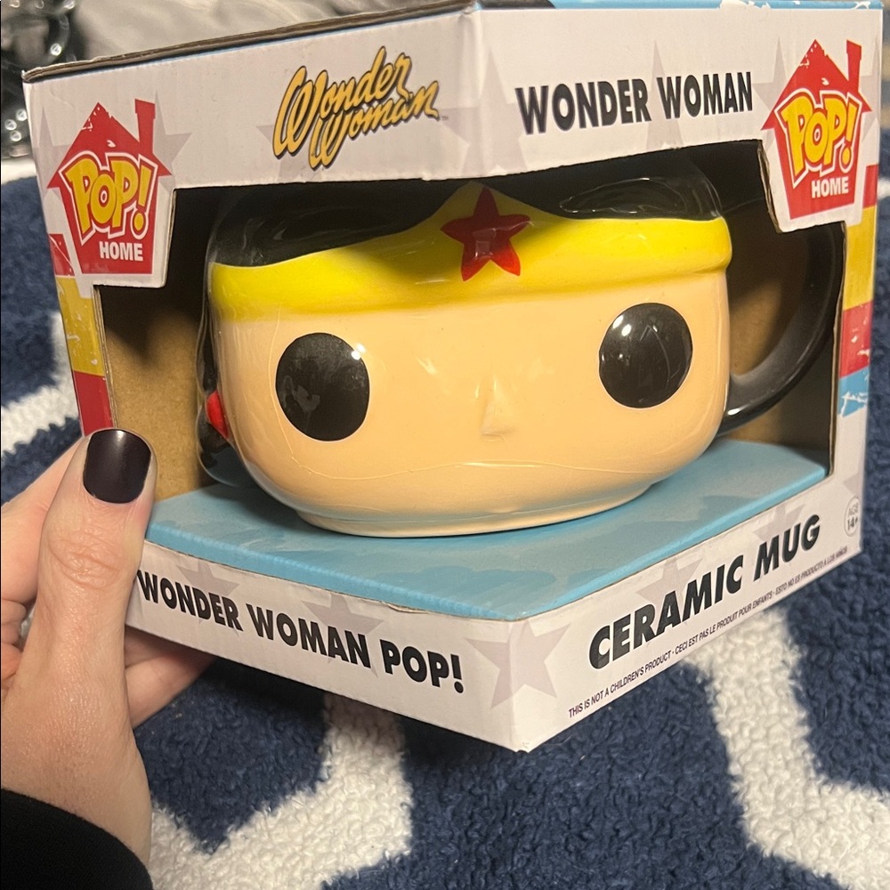 Pop Wonder Woman Ceramic Mug with Yellow and Red Accents